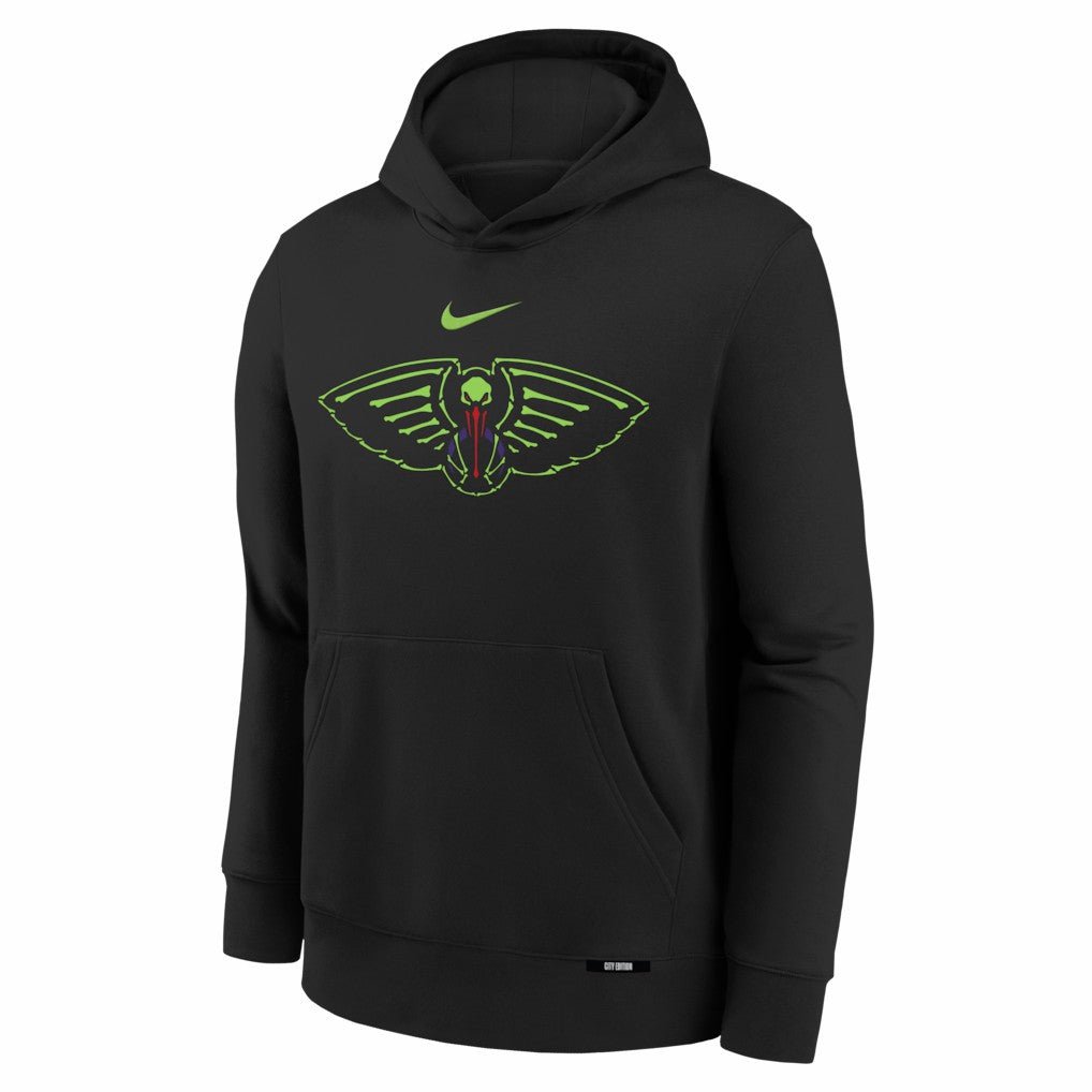 New Orleans Pelicans Youth 2025/26 City Edition Club Fleece Pullover Hoodie Black - Nike