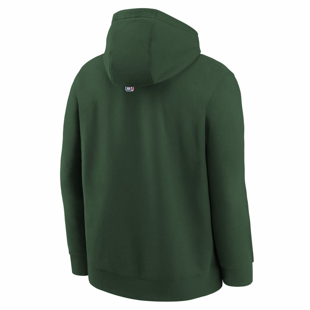 Milwaukee Bucks Youth 2025/26 City Edition Club Fleece Pullover Hoodie Hunter Green - Nike