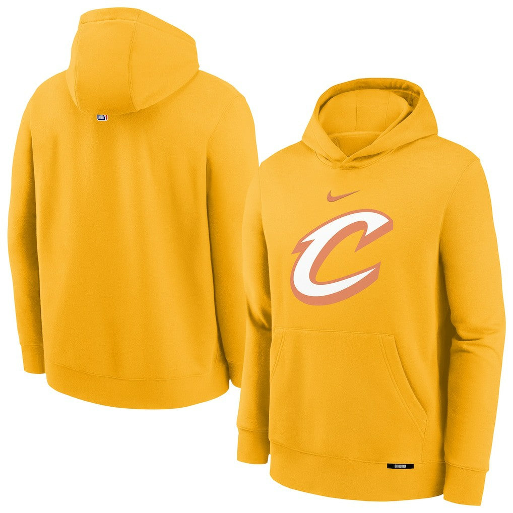 Cleveland Cavaliers Youth 2025/26 City Edition Club Fleece Pullover Hoodie Yellow - Nike