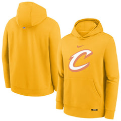 Cleveland Cavaliers Youth 2025/26 City Edition Club Fleece Pullover Hoodie Yellow - Nike