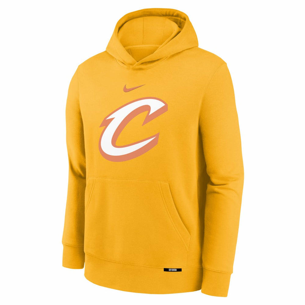 Cleveland Cavaliers Youth 2025/26 City Edition Club Fleece Pullover Hoodie Yellow - Nike