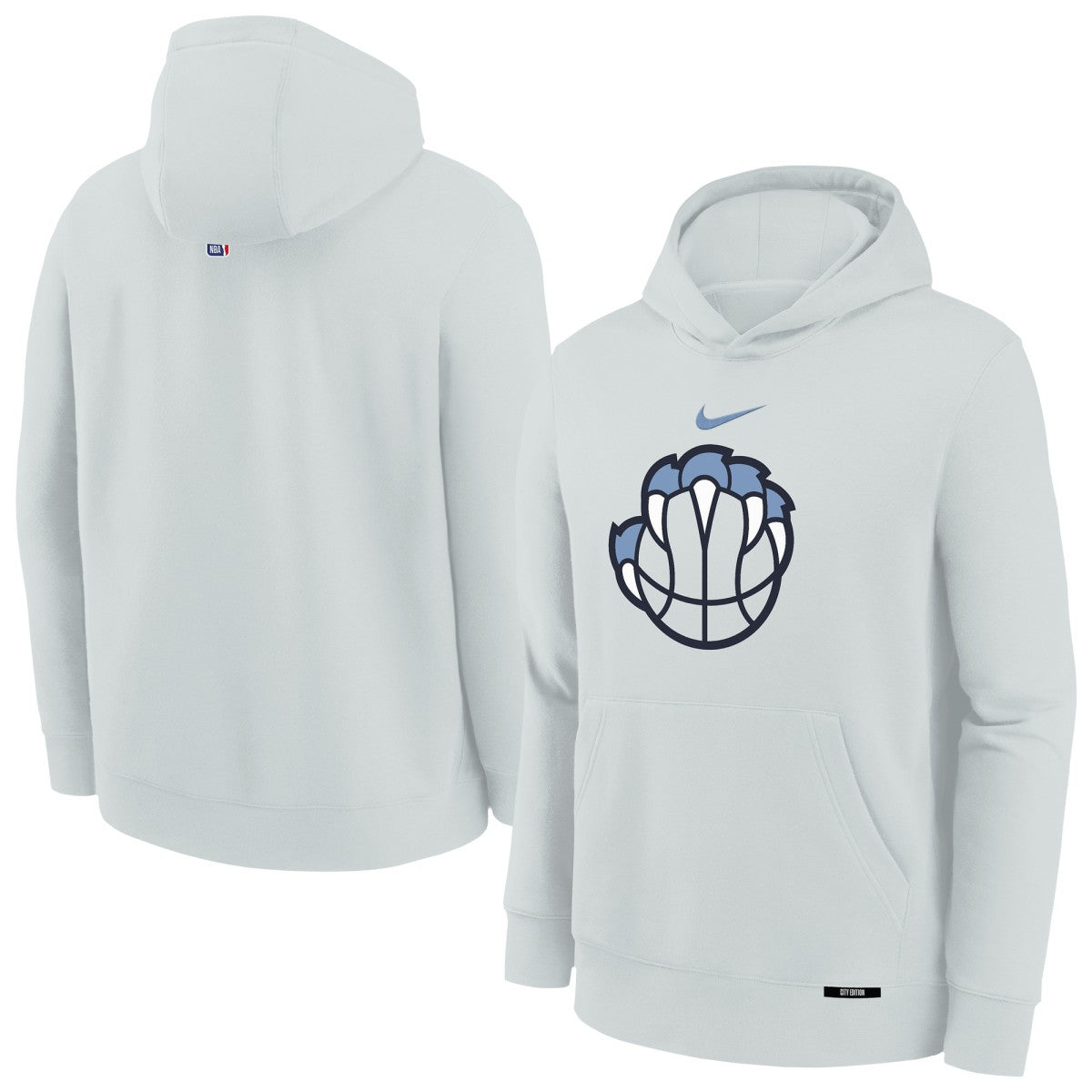 Memphis Grizzlies Youth 2025/26 City Edition Club Fleece Pullover Hoodie Silver - Nike
