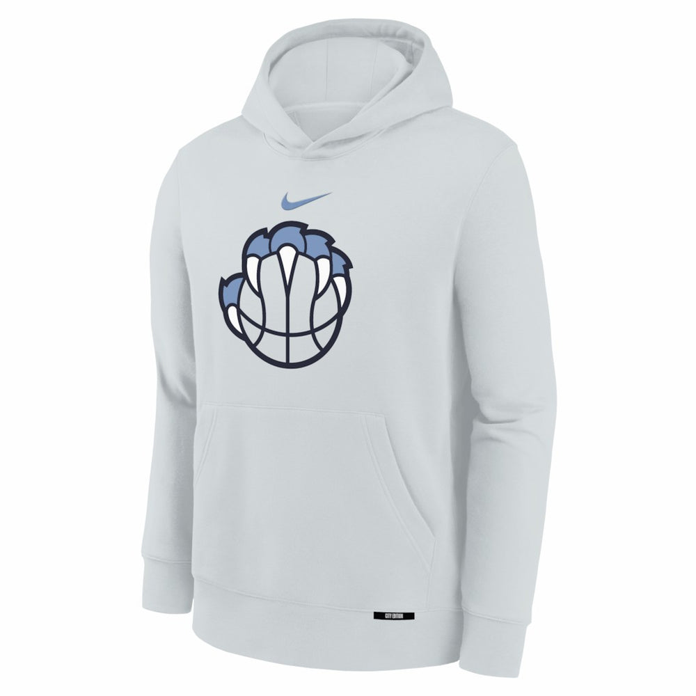 Memphis Grizzlies Youth 2025/26 City Edition Club Fleece Pullover Hoodie Silver - Nike