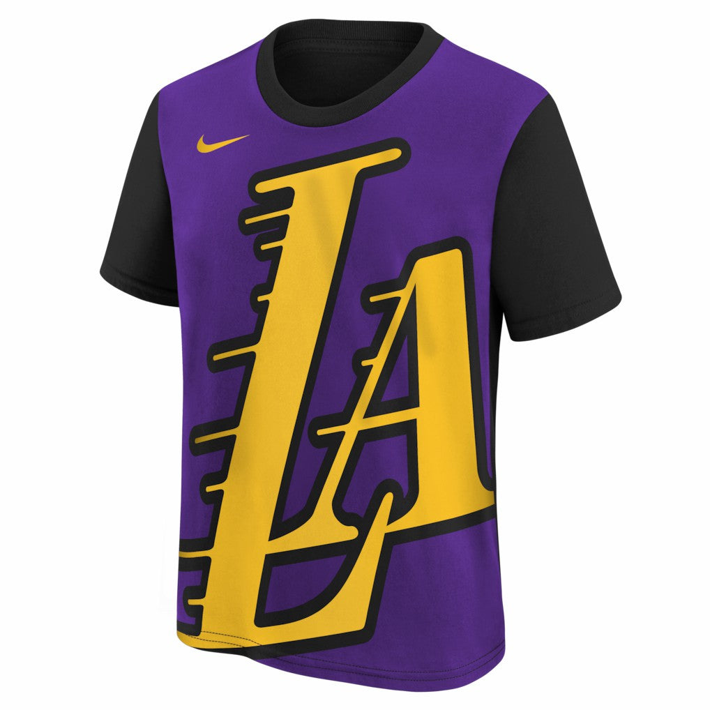 Los Angeles Lakers Youth 2025/26 City Edition Max90 T-Shirt Purple/Black - Nike