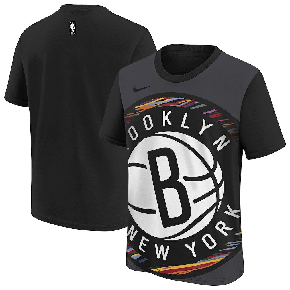 Brooklyn Nets Youth 2025/26 City Edition Max90 T-Shirt Black - Nike