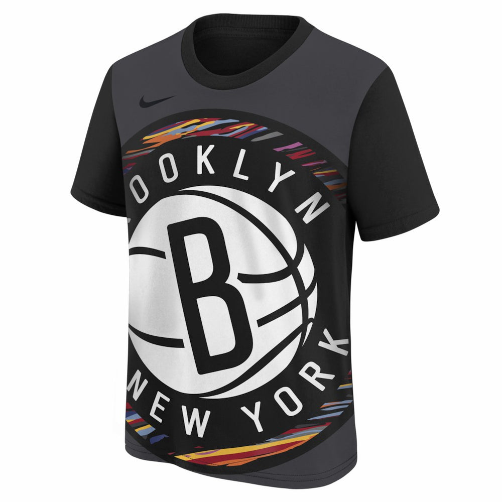 Brooklyn Nets Youth 2025/26 City Edition Max90 T-Shirt Black - Nike