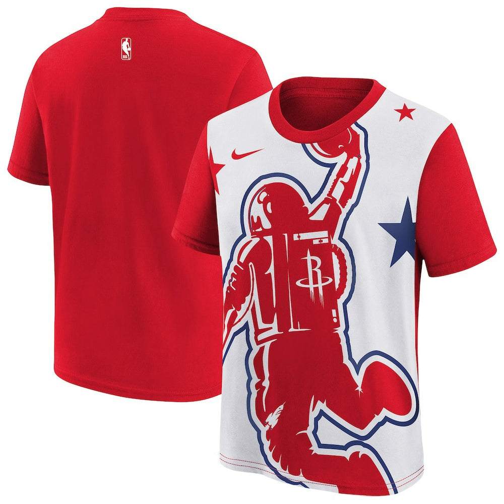 Houston Rockets Youth 2025/26 City Edition Max90 T-Shirt Red/White - Nike
