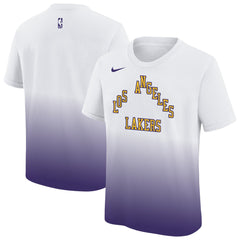 Los Angeles Lakers Youth 2025/26 City Edition Max90 T-Shirt White/Purple - Nike