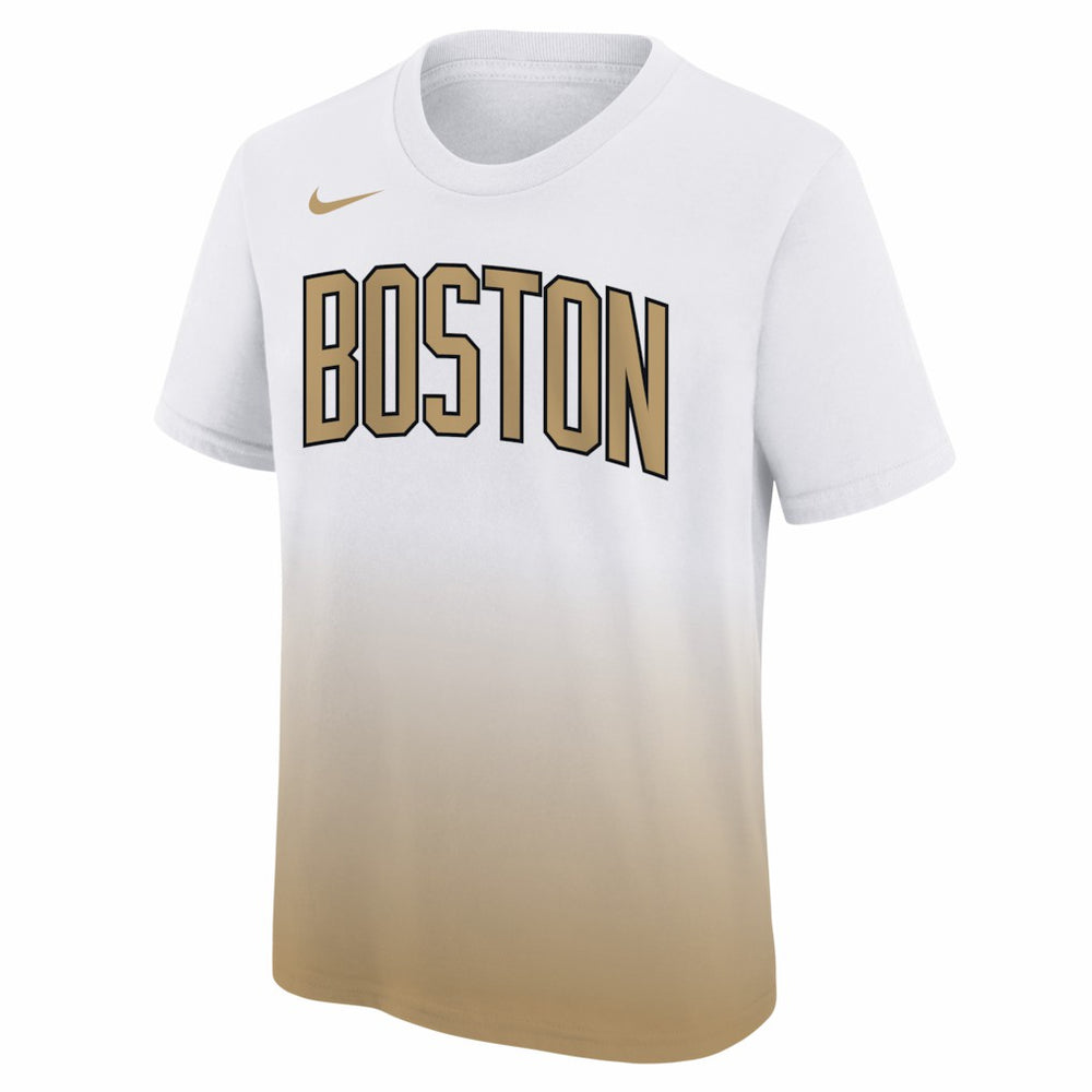 Boston Celtics Youth 2025/26 City Edition Max90 T-Shirt White/Gold - Nike outlet