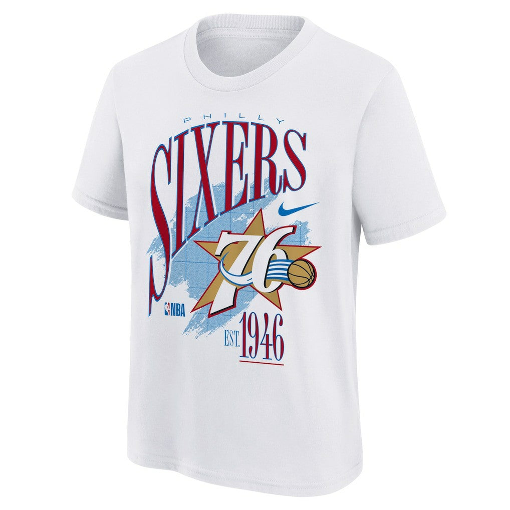 Philadelphia 76ers Youth Hardwood Classics Champs Max90 T-Shirt White - Nike