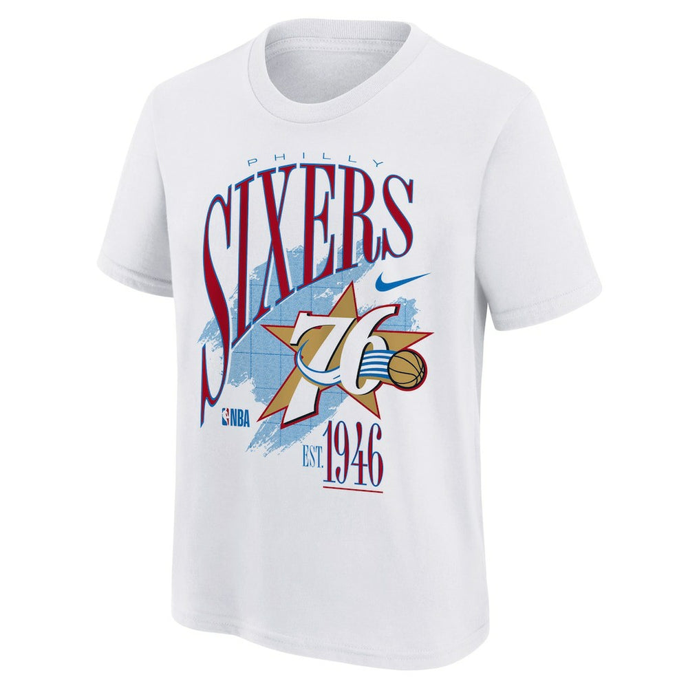 Philadelphia 76ers Youth Hardwood Classics Champs Max90 T-Shirt White - Nike