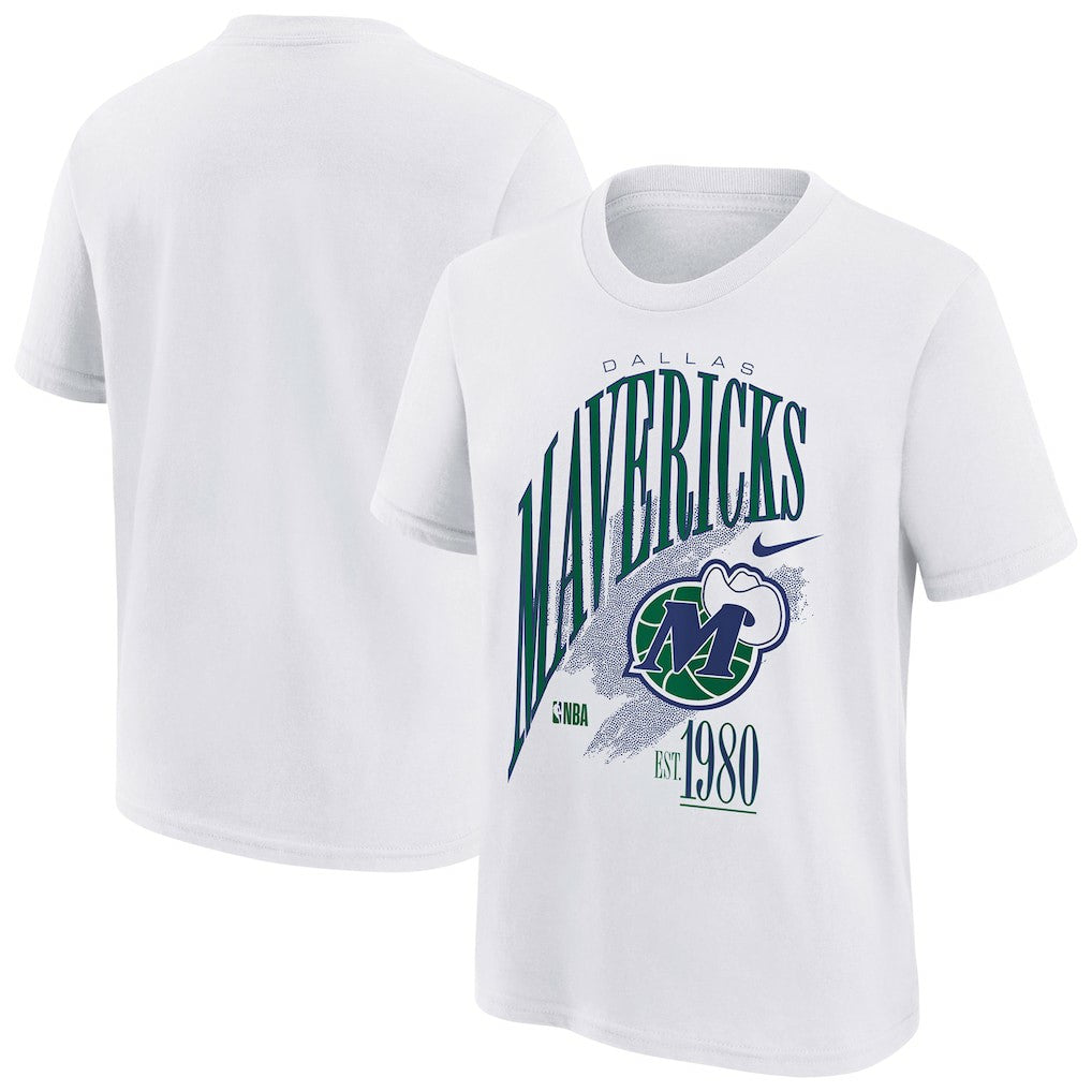 Dallas Mavericks Youth Hardwood Classics Champs Max90 T-Shirt White - Nike