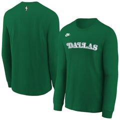 Dallas Mavericks Youth Hardwood Classics Essential Logo Max90 Long Sleeve T-Shirt Green - Nike