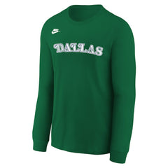 Dallas Mavericks Youth Hardwood Classics Essential Logo Max90 Long Sleeve T-Shirt Green - Nike