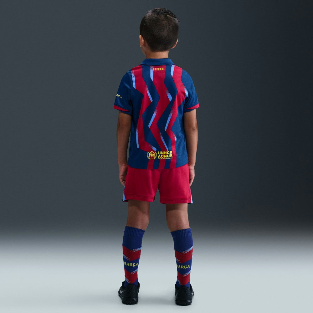 Barcelona Preschool 2025/26 Fourth Stadium Kit Set Blue/Red - Nike for sale