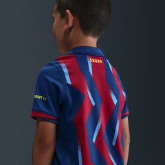 Barcelona Preschool 2025/26 Fourth Stadium Kit Set Blue/Red - Nike for sale