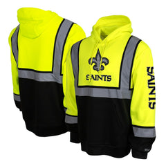 New Orleans Saints High-Visibility Safety Hooded Sweatshirt - Yellow Sweatshirts