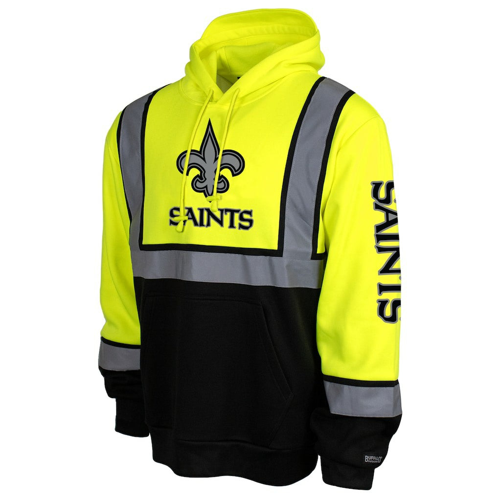 New Orleans Saints High-Visibility Safety Hooded Sweatshirt - Yellow Sweatshirts