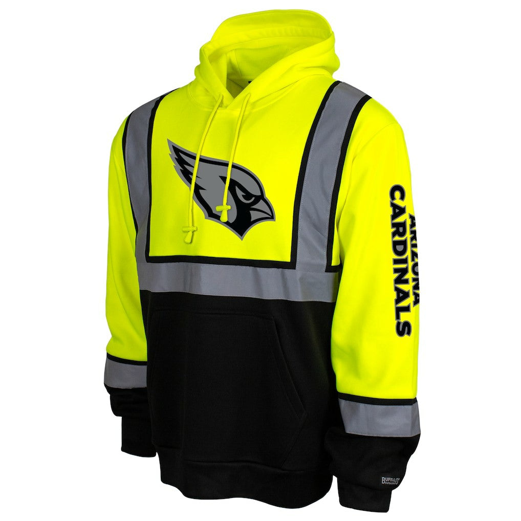 Arizona Cardinals High-Visibility Safety Hooded Sweatshirt - Yellow Sweatshirts