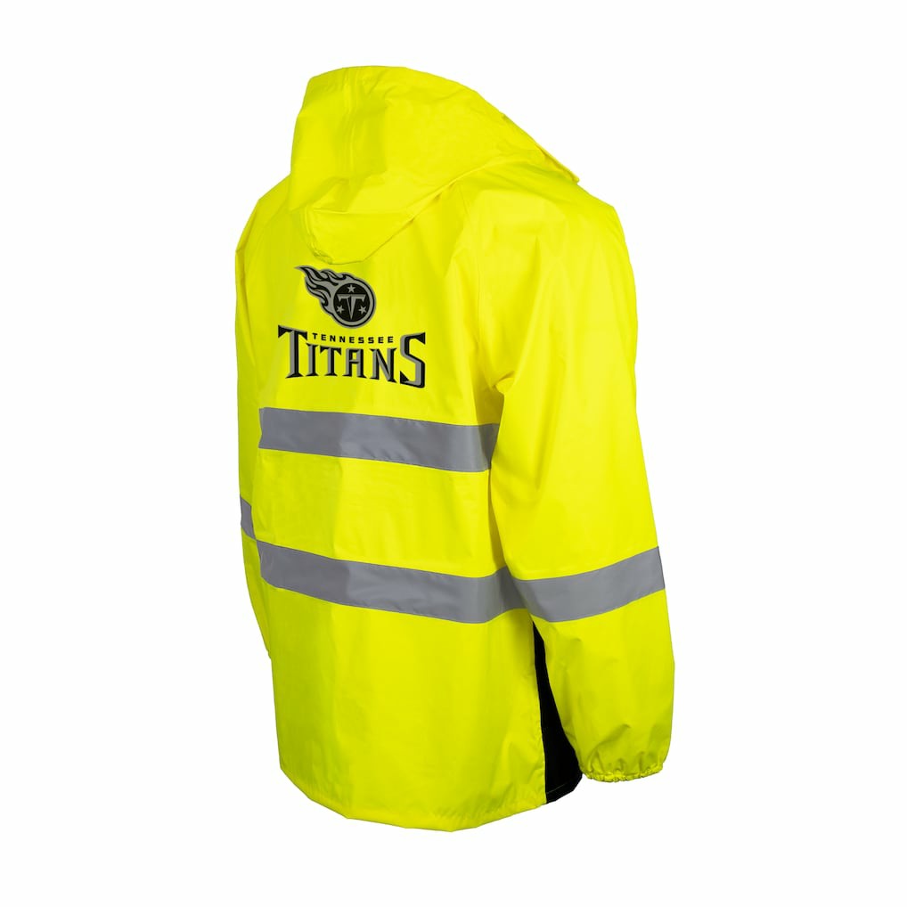 Tennessee Titans Hi-Vis Safety Waterproof Rainshell Full-Zip Hooded Jacket - Yellow Jackets