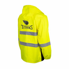 Tennessee Titans Hi-Vis Safety Waterproof Rainshell Full-Zip Hooded Jacket - Yellow Jackets