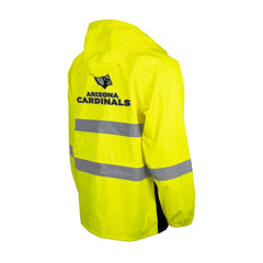 Arizona Cardinals Hi-Vis Safety Waterproof Rainshell Full-Zip Hooded Jacket - Yellow Jackets