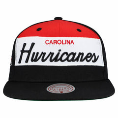 Carolina Hurricanes Mitchell & Ness Retro Script Colorblock Snapback Hat - Black | US 202950557