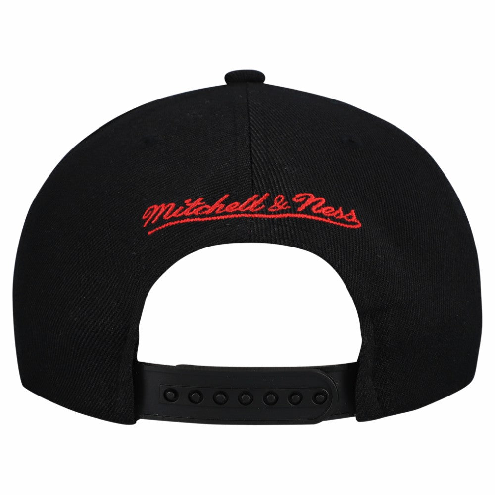 Carolina Hurricanes Mitchell & Ness Retro Script Colorblock Snapback Hat - Black | US 202950557
