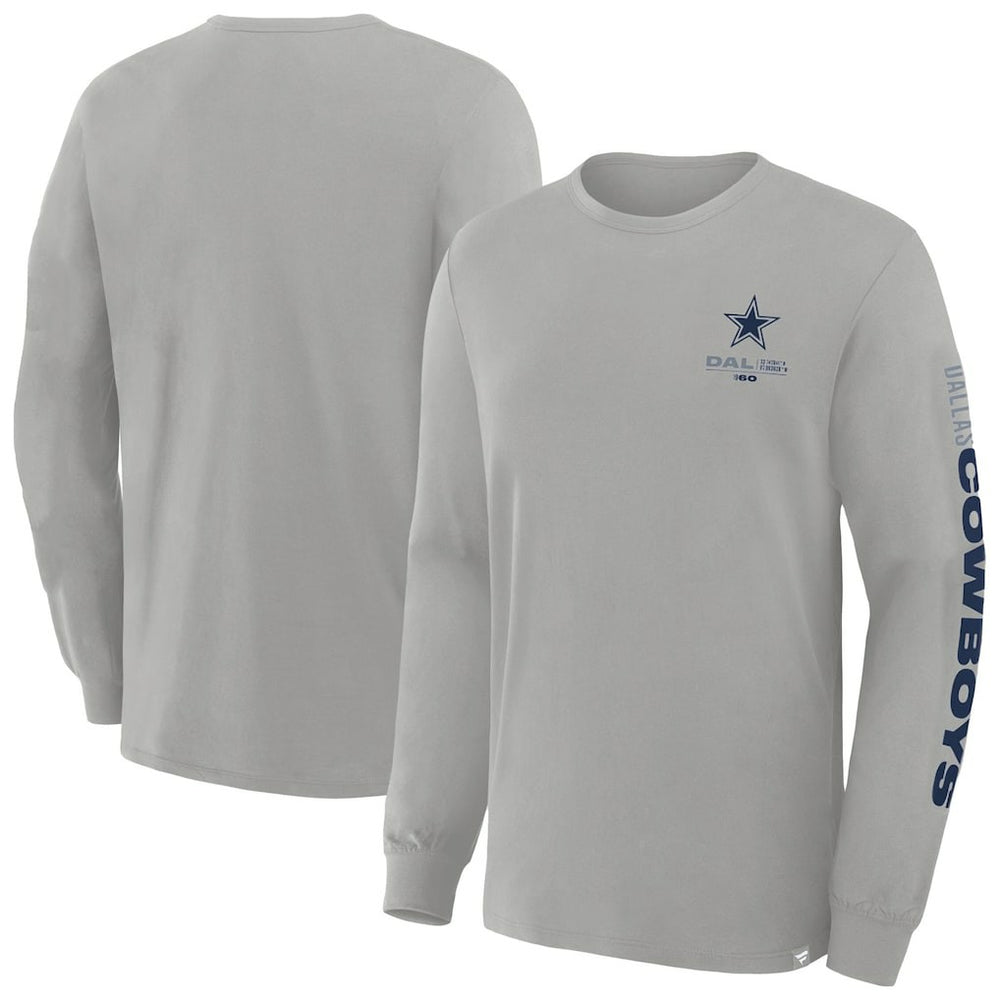 Dallas Cowboys Big & Tall Clock Management Legacy Long Sleeve T-Shirt - Heather Gray T-shirts