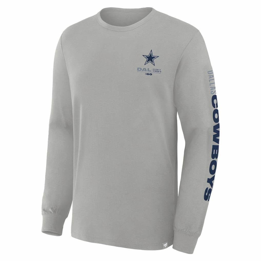 Dallas Cowboys Big & Tall Clock Management Legacy Long Sleeve T-Shirt - Heather Gray T-shirts