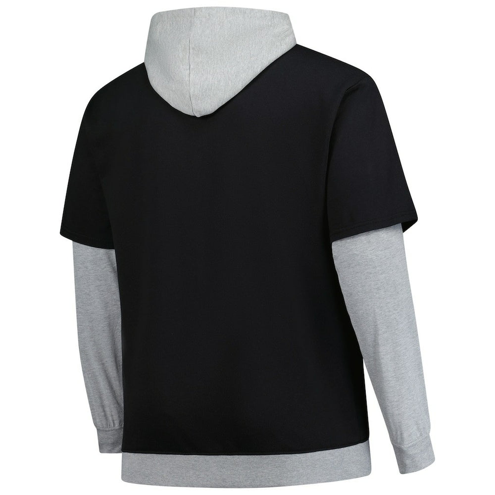 Pittsburgh Steelers Big & Tall Twofer Pullover Hoodie - Black/Heather Gray Hoodies