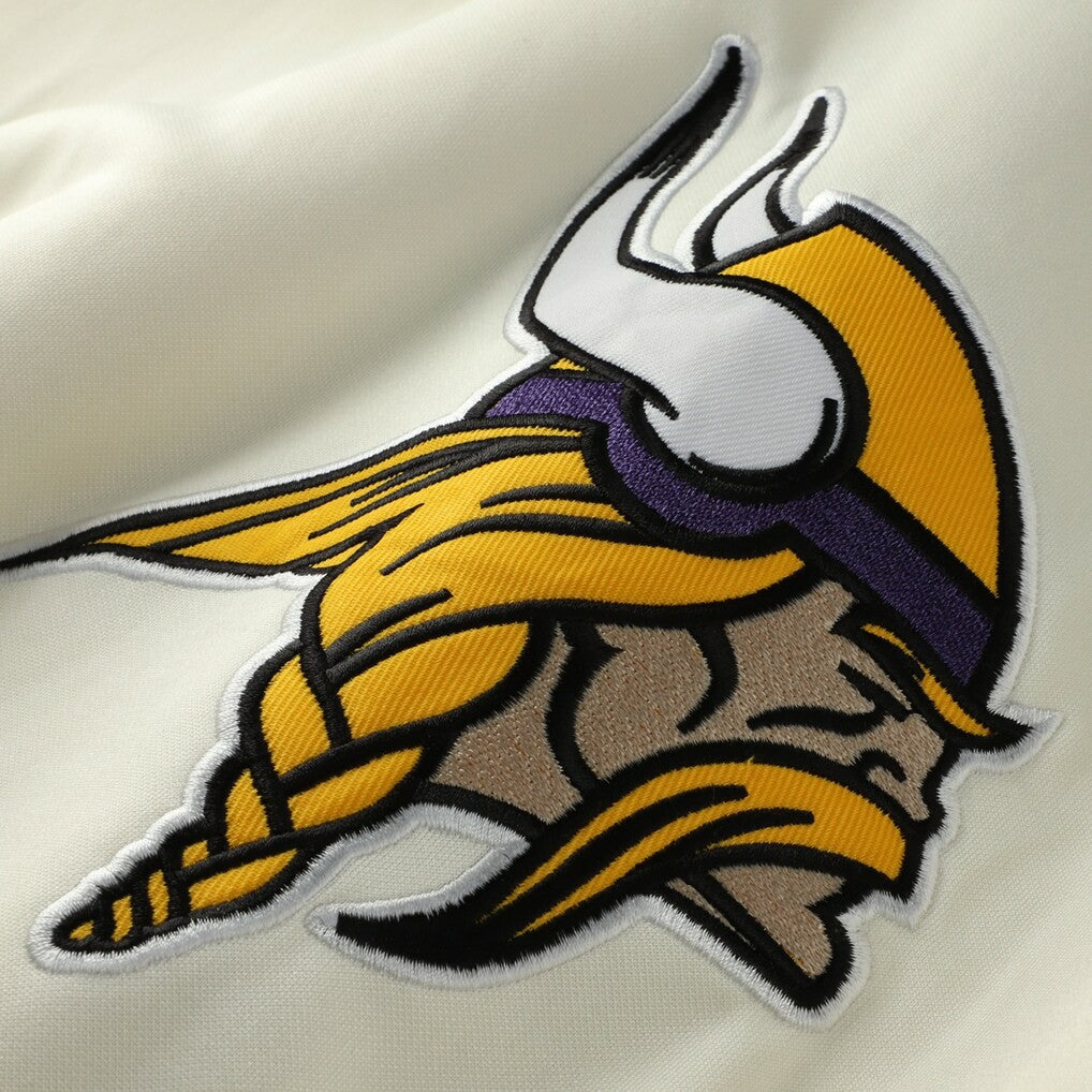 Minnesota Vikings Profile Big & Tall Chest Print and Logo Short Sleeve Pullover Hoodie - Oatmeal Hoodies