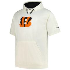 Cincinnati Bengals Profile Big & Tall Chest Print and Logo Short Sleeve Pullover Hoodie - Oatmeal Hoodies