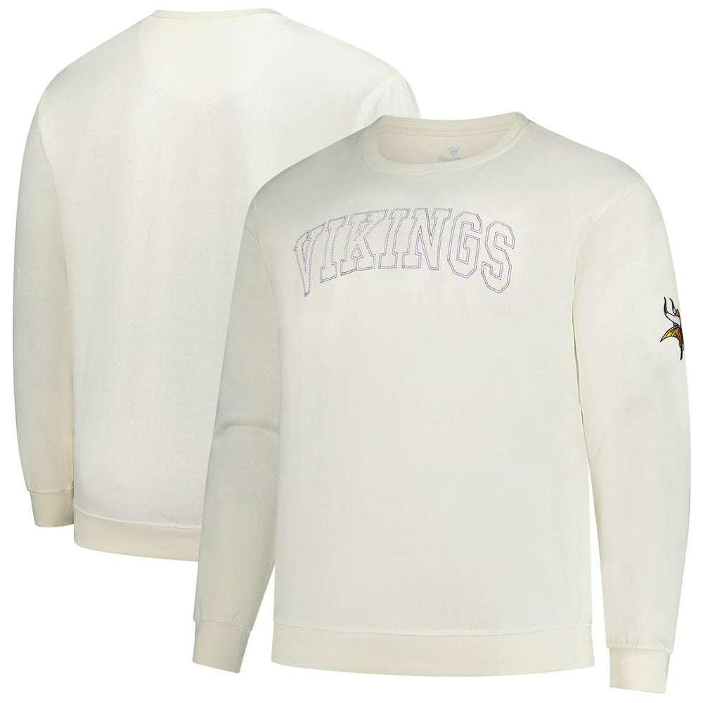 Minnesota Vikings Profile Big & Tall Fleece Sweatshirt - Cream Sweatshirts