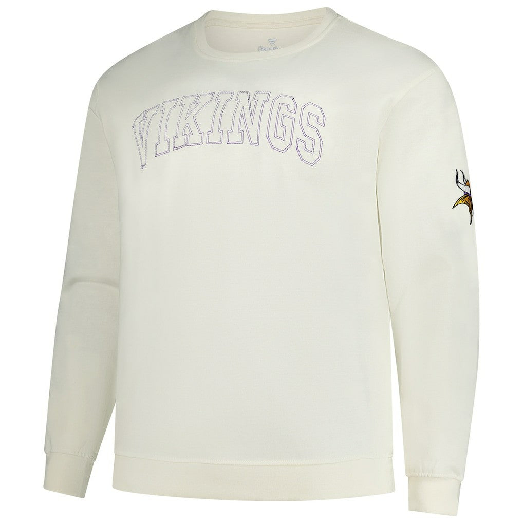 Minnesota Vikings Profile Big & Tall Fleece Sweatshirt - Cream Sweatshirts