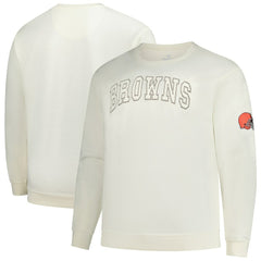 Cleveland Browns Profile Big & Tall Fleece Sweatshirt - Cream Sweatshirts