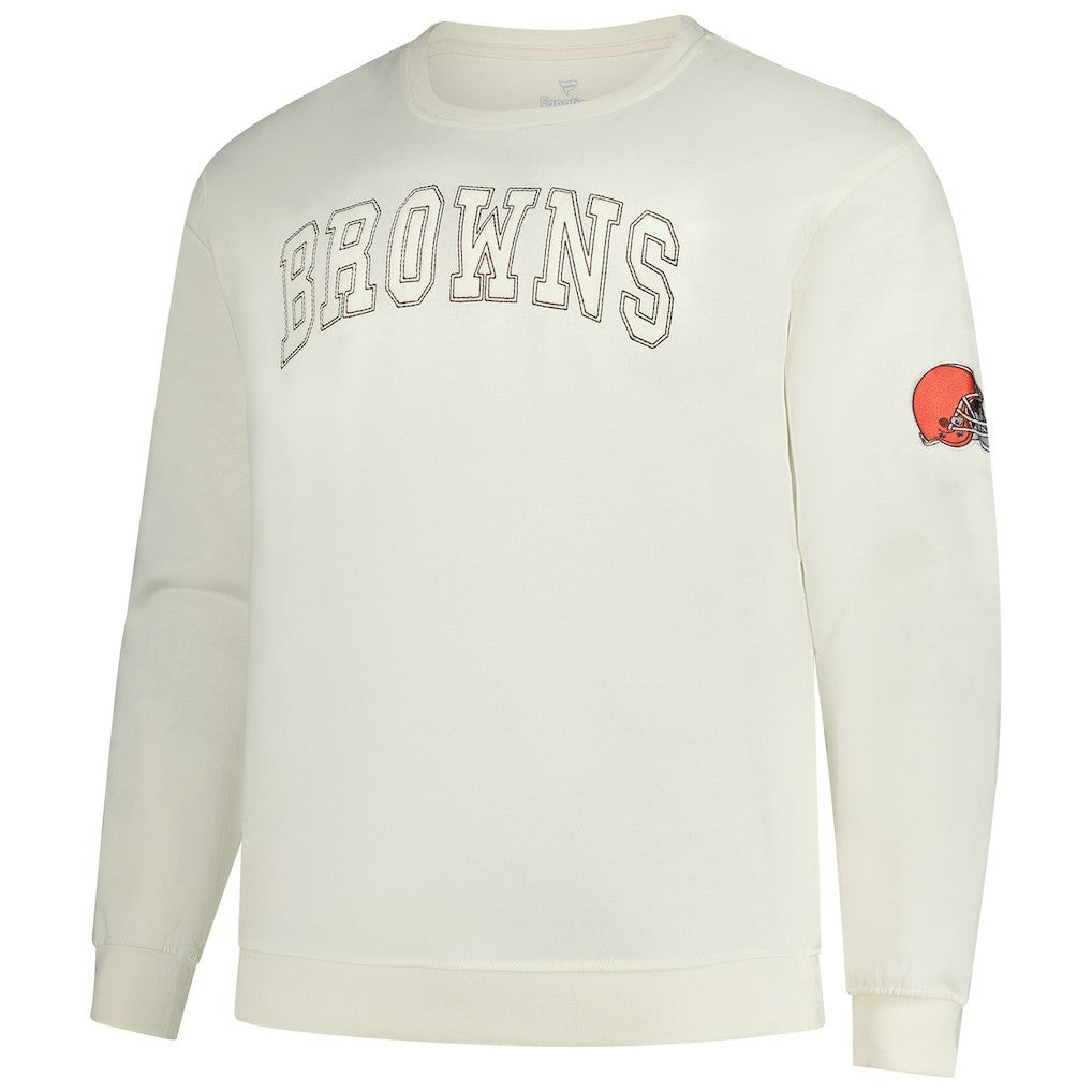 Cleveland Browns Profile Big & Tall Fleece Sweatshirt - Cream Sweatshirts