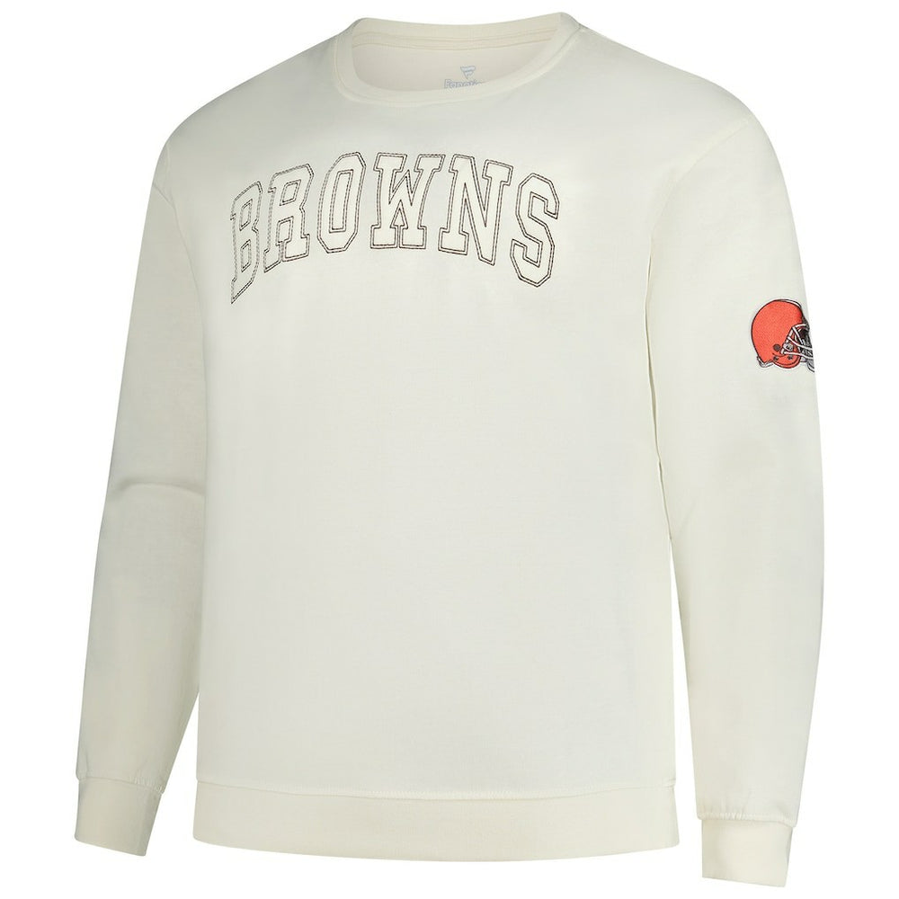 Cleveland Browns Profile Big & Tall Fleece Sweatshirt - Cream Sweatshirts