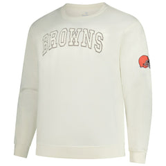 Cleveland Browns Profile Big & Tall Fleece Sweatshirt - Cream Sweatshirts