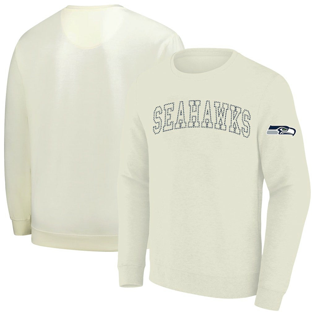 Seattle Seahawks Profile Big & Tall Fleece Sweatshirt - Cream Sweatshirts