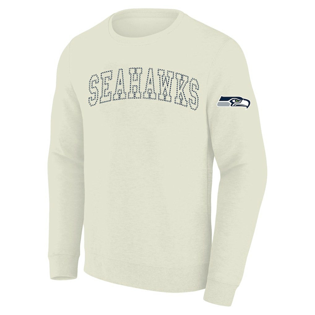 Seattle Seahawks Profile Big & Tall Fleece Sweatshirt - Cream Sweatshirts