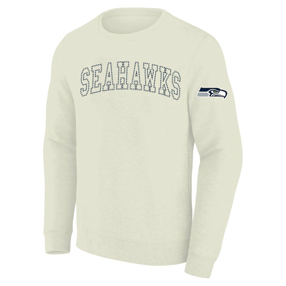 Seattle Seahawks Profile Big & Tall Fleece Sweatshirt - Cream Sweatshirts