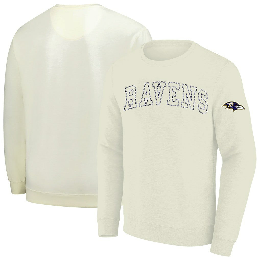 Baltimore Ravens Profile Big & Tall Fleece Sweatshirt - Cream Sweatshirts