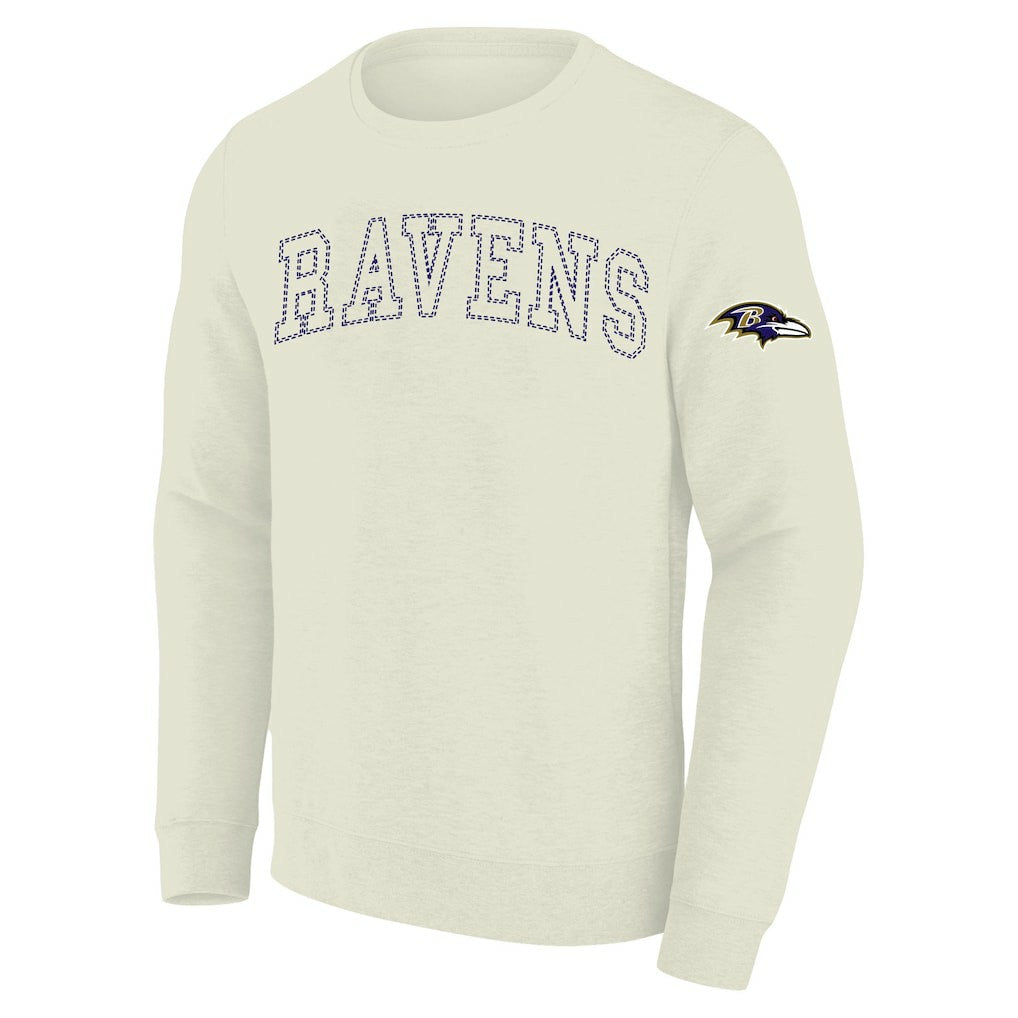 Baltimore Ravens Profile Big & Tall Fleece Sweatshirt - Cream Sweatshirts