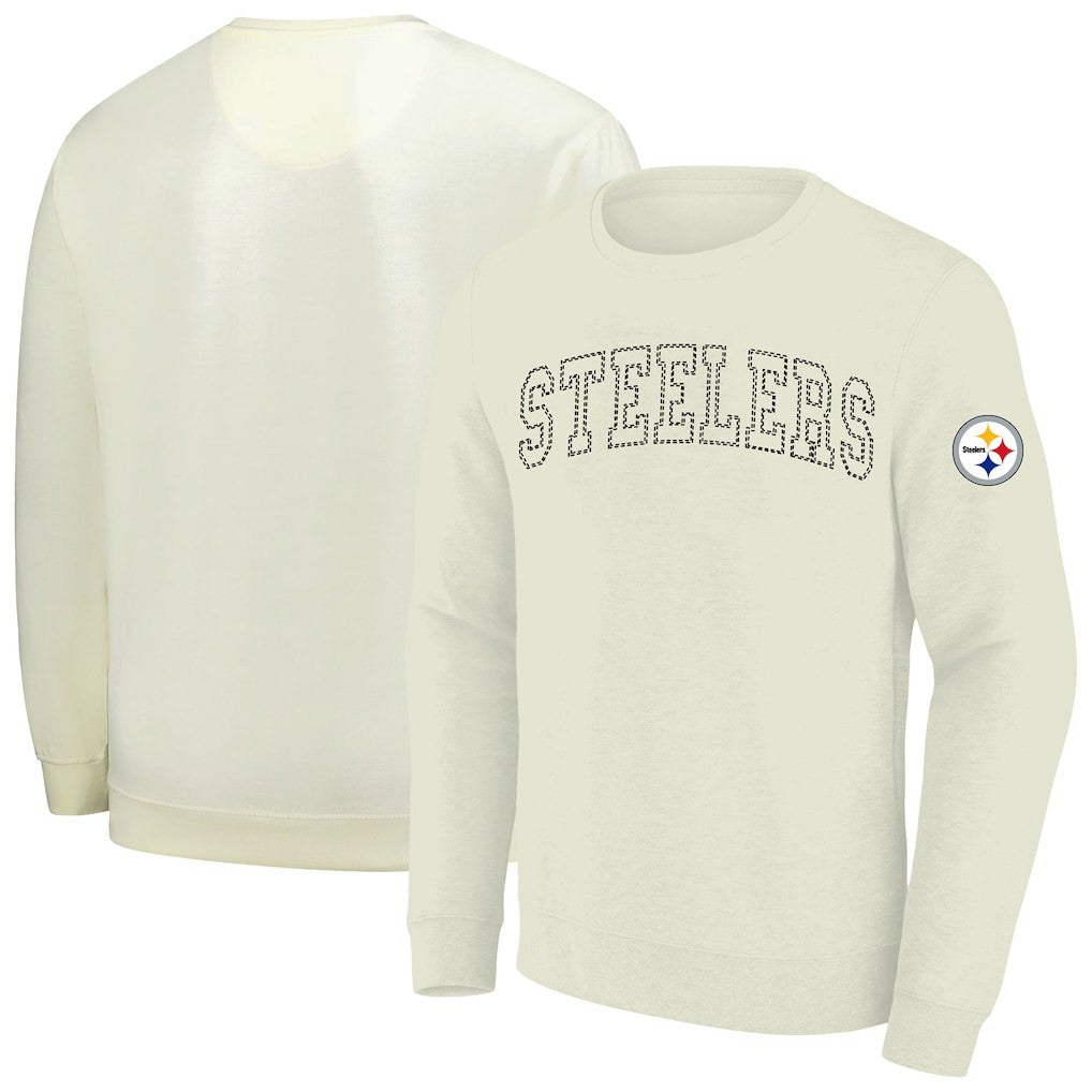 Pittsburgh Steelers Profile Big & Tall Fleece Sweatshirt - Cream Sweatshirts