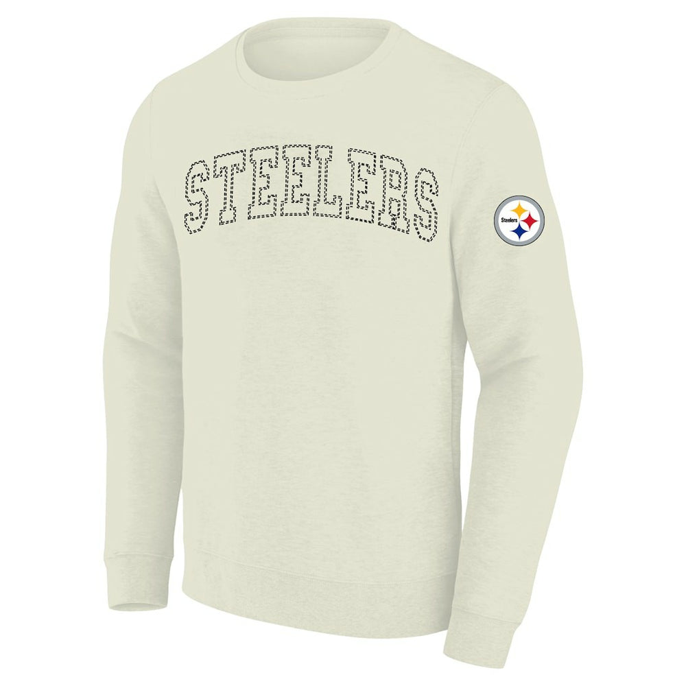 Pittsburgh Steelers Profile Big & Tall Fleece Sweatshirt - Cream Sweatshirts