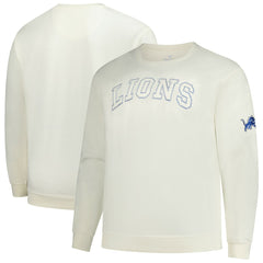 Detroit Lions Profile Big & Tall Fleece Sweatshirt - Cream Sweatshirts