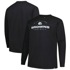 Cleveland Browns Big & Tall Coverage Scheme Long Sleeve T-Shirt - Black T-shirts