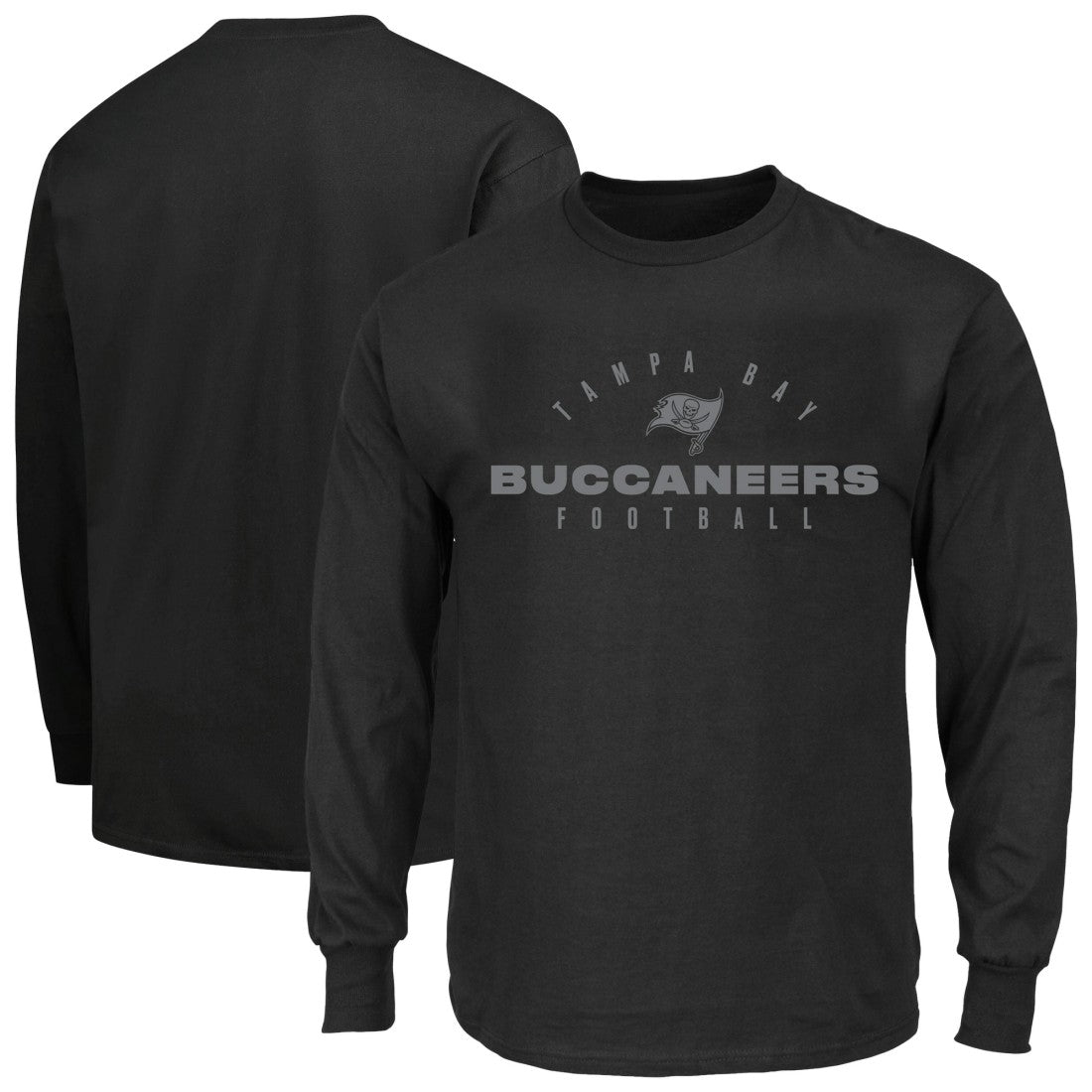 Tampa Bay Buccaneers Big & Tall Coverage Scheme Long Sleeve T-Shirt - Black T-shirts