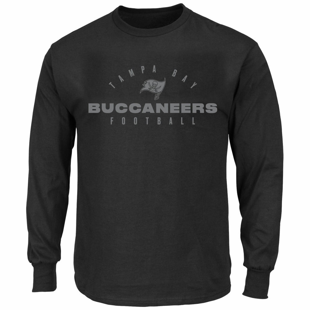 Tampa Bay Buccaneers Big & Tall Coverage Scheme Long Sleeve T-Shirt - Black T-shirts